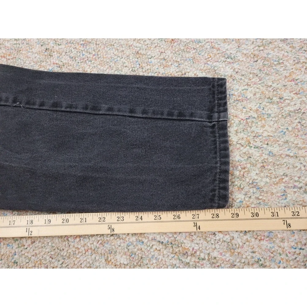 Levi's 505 Jeans Mens 36x30 Black Regular Fit Straight Leg Distressed Denim